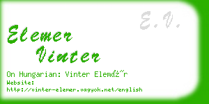 elemer vinter business card